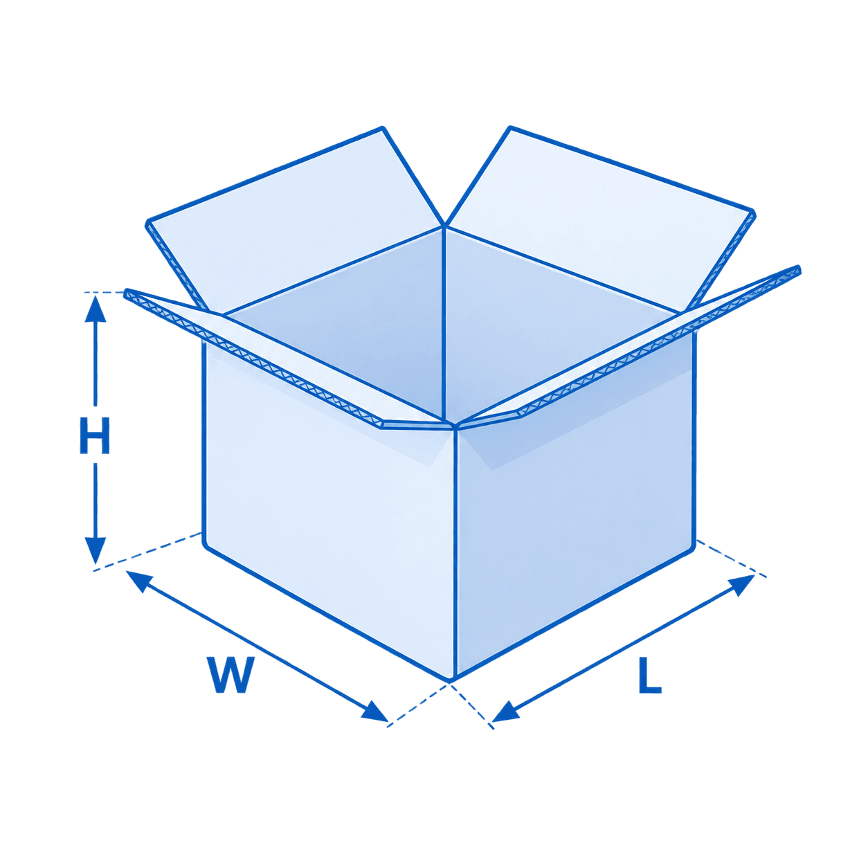 Corrugated case length width and height dimensions