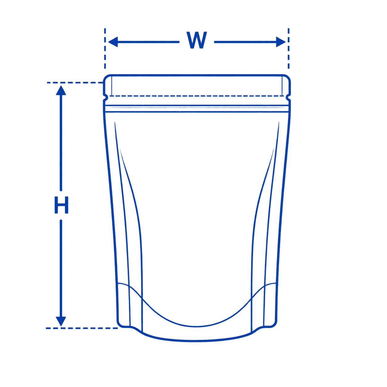 Premade pouch width and height dimensions