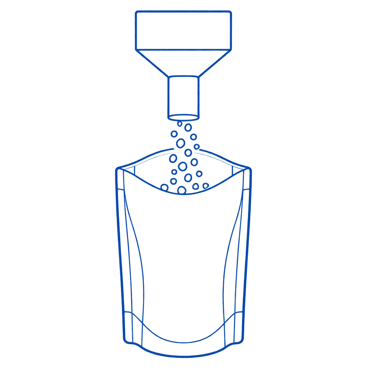 Product filling into an open premade pouch