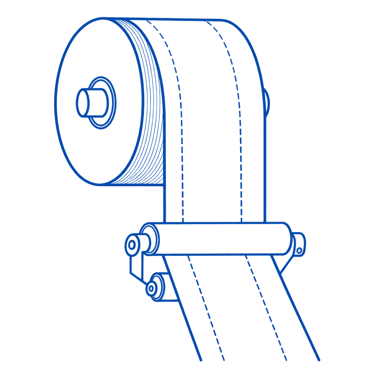 Sachet packaging film feeding process illustration