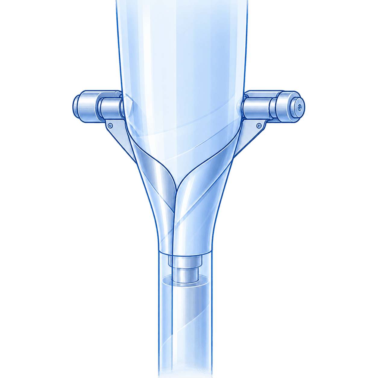 VFFS packaging film forming around the forming tube